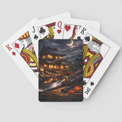 Anime House & Katana Japanese Poker Card