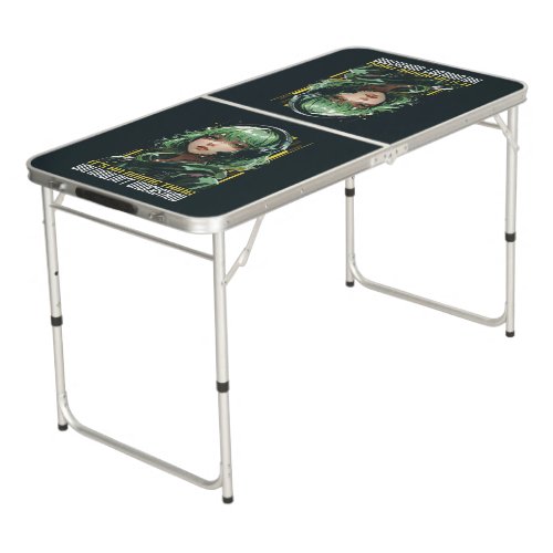 Anime inspired girl design beer pong table