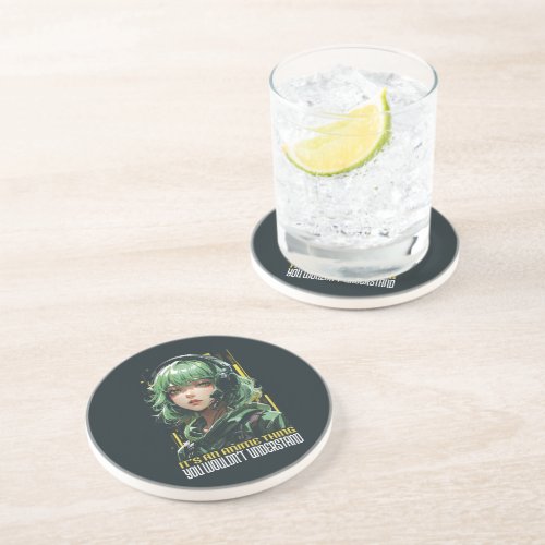 Anime inspired girl design coaster