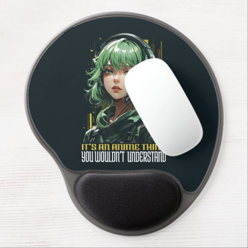 Anime inspired girl design gel mouse pad