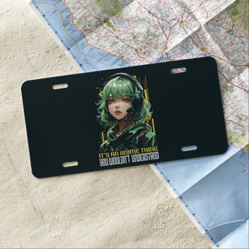 Anime inspired girl design license plate