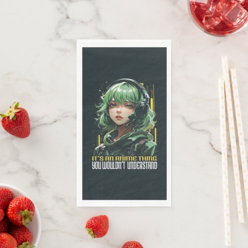 Anime inspired girl design paper guest towels