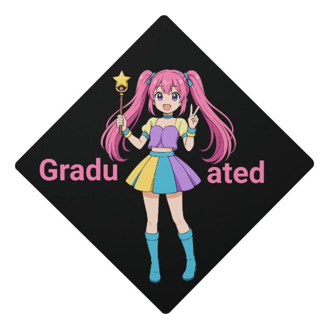 Anime-Inspired Graduation Cap Topper | Custom  (Front)