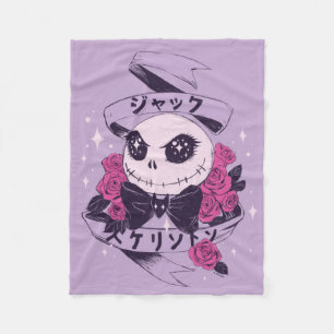 Anime Jack Skellington & Roses Illustration Fleece Blanket