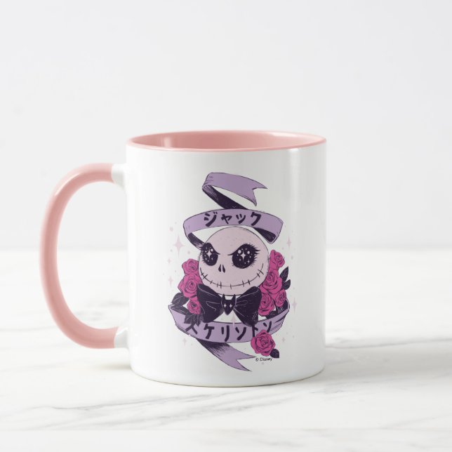 Anime Jack Skellington & Roses Illustration Mug (Left)