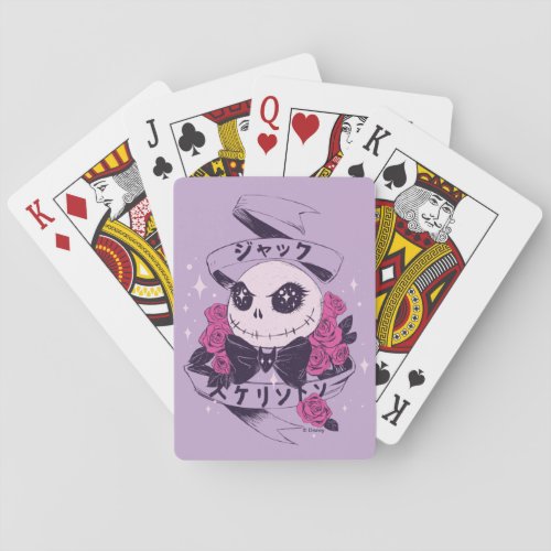 Anime Jack Skellington  Roses Illustration Playing Cards