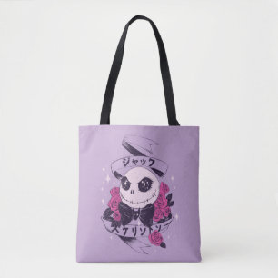 Anime Jack Skellington & Roses Illustration Tote Bag