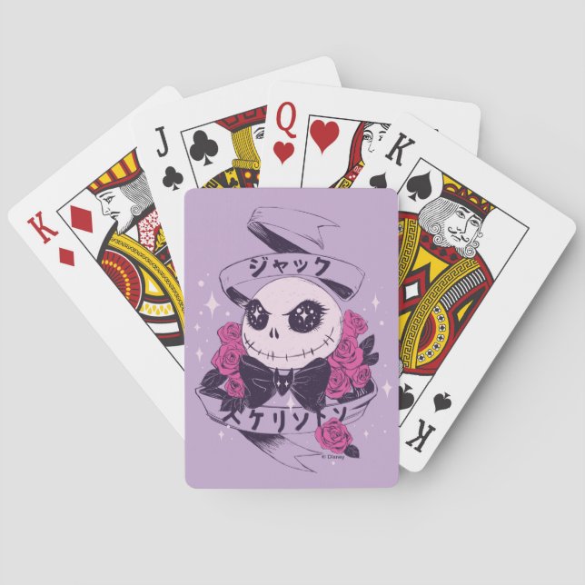 Anime Jack Skellington & Roses Playing Cards (Back)