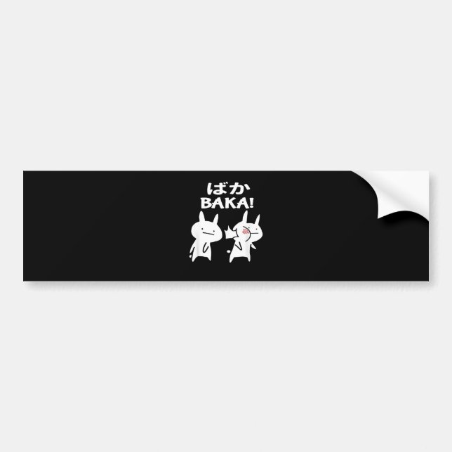 Anime Japanese Baka Rabbit Slap Funny Pullover Bumper Sticker (Front)