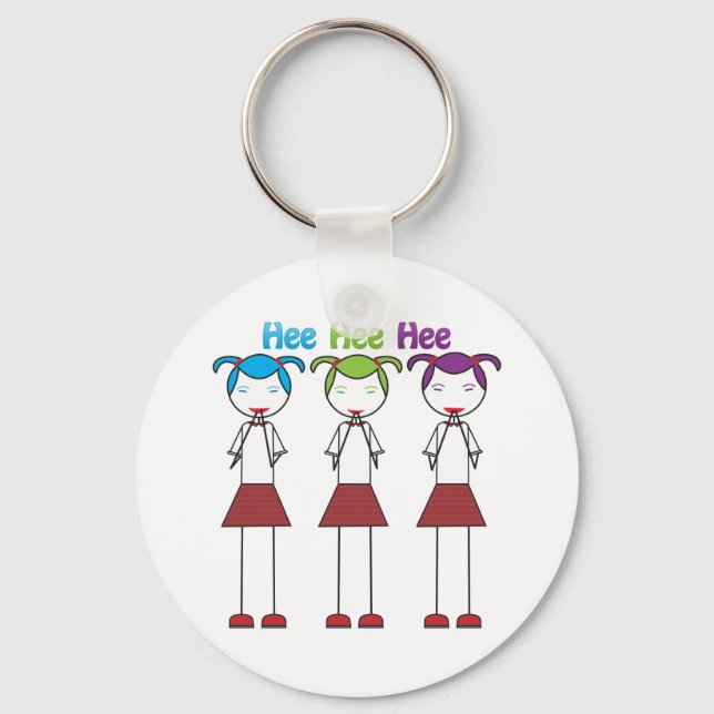 Anime Japanese Girls Giggling Keychain (Front)