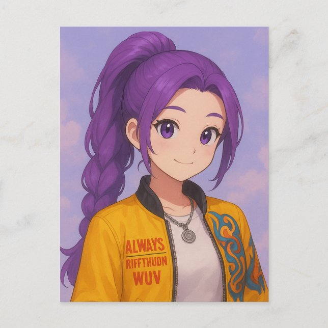 Anime K-Pop Idol Group | Original Manga-Style Pop  Invitation Postcard (Front)