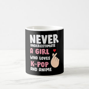 Anime & K-pop Quotes : Never Underestimate a Girl Coffee Mug