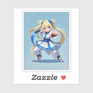 Anime Karate Girl Sticker
