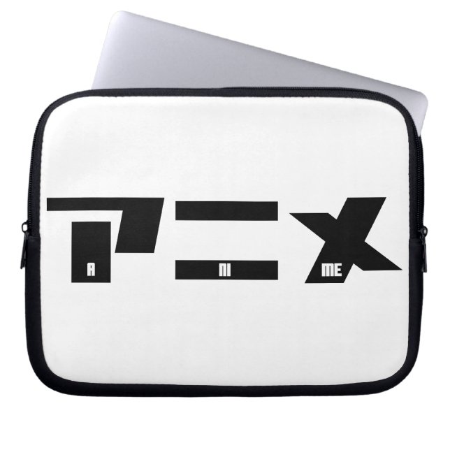Anime Katakana Japanese Laptop Sleeve (Front)