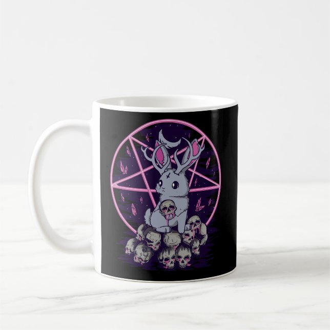 Anime Kawaii Baphomet Pastel Goth Emo Punk Jackalo Coffee Mug (Left)