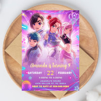 Anime Kawaii Birthday Invitation Cute Japanese