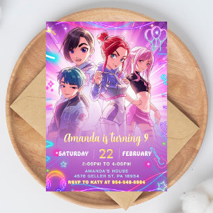 Anime Kawaii Birthday Invitation Cute Japanese