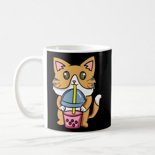 Anime Kawaii Cat Boba Bubble Milk Tea Neko Kitten Coffee Mug