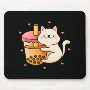 Anime Kawaii Cat Boba Bubble Tea Anime Merch Gifts Mouse Pad