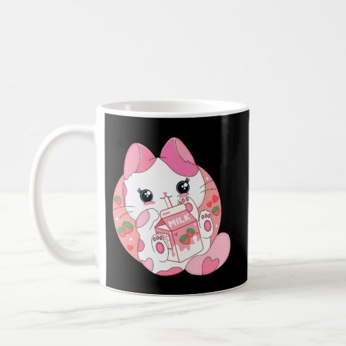 Anime Kawaii Cat Strawberry Milk N Coffee Mug