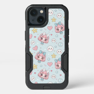 Anime Kawaii in Pastel Colors with Hearts and Star iPhone 13 Case