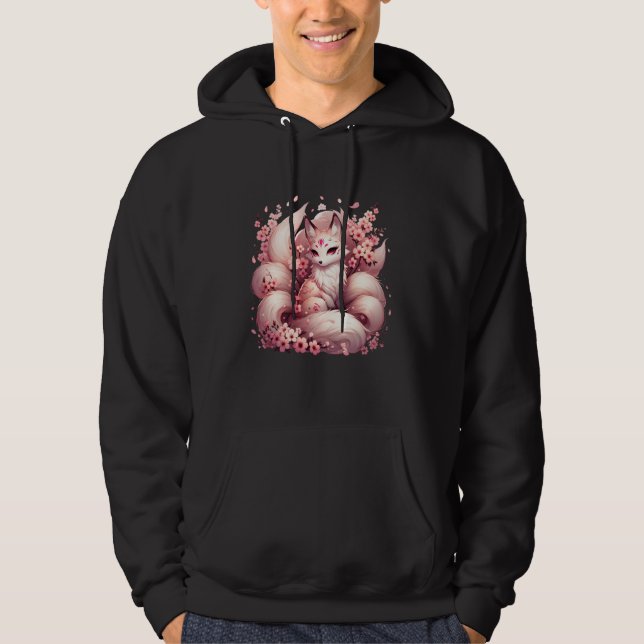 Anime Kawaii Kitsune Fox Japanese Nine Tailed Magi Hoodie (Front)