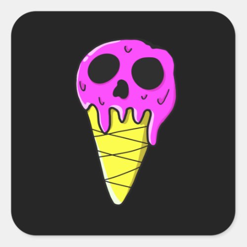 Anime Kawaii Skull Ice Cream Sticker Gift