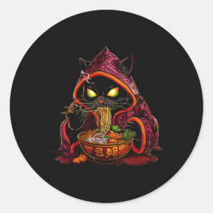 Anime Kids Cat Ramen Japanese Kids Kawaii Cat Rame Classic Round Sticker