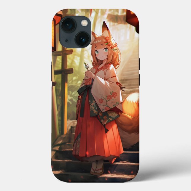 Anime Kitsune Girl Cute Fox Fantasy Art Case-Mate iPhone Case (Back)
