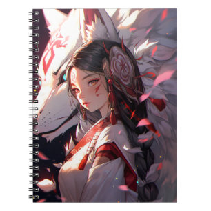 Anime Kitsune Girl Cute Fox Fantasy Art Notebook