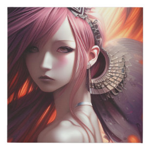 Anime Lady Airbrush Poster  Faux Canvas Print