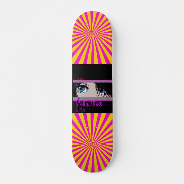 Anime Life Sunburst 7 3/4" Skateboard Deck (Front)