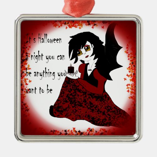 Anime Little Girl Vampire Metal Ornament