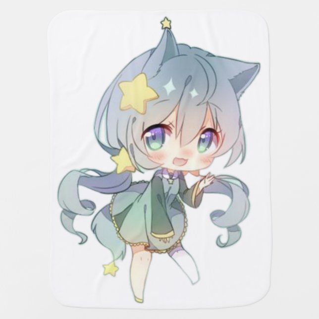 Anime love, lovely anime, cute girl, baby blanket (Front)