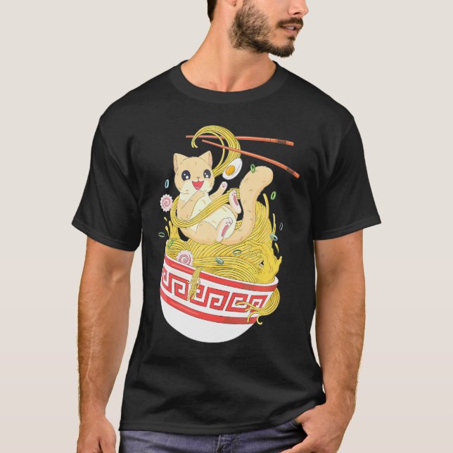 Anime Lover Kawaii Stuff Bowl Ramen Noodle Japanes T-Shirt (Front)