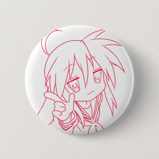 Anime lucky star red colour button