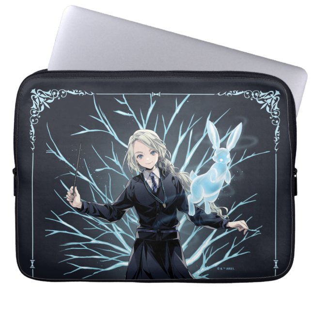 Anime Luna Lovegood's Rabbit Patronus Laptop Sleeve (Front)