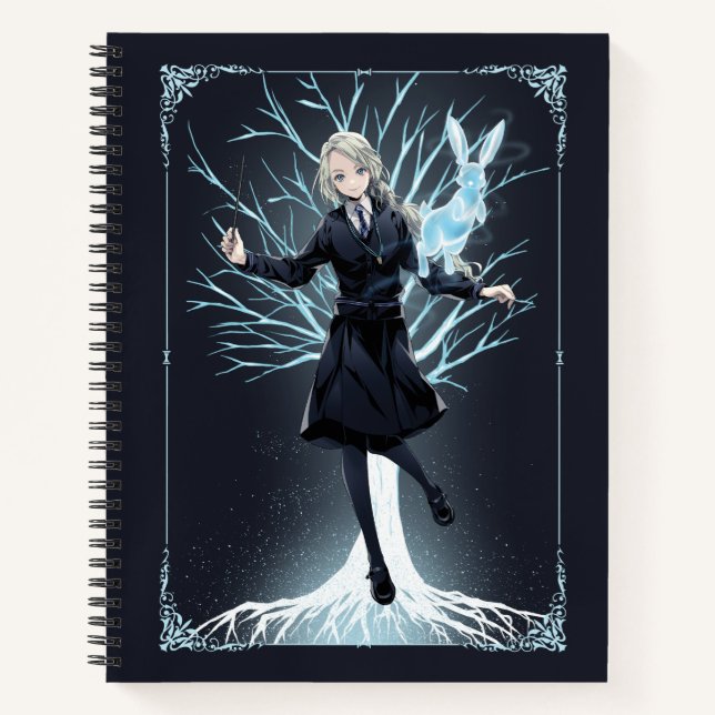 Anime Luna Lovegood's Rabbit Patronus Notebook (Front)