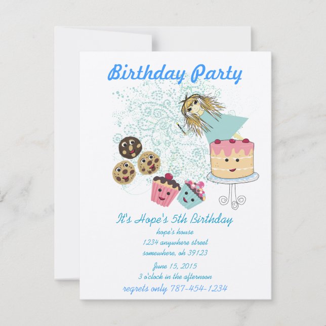 Anime Magical Days Invitation  Birthday Party (Front)