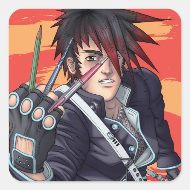 Anime Manga Artist Square Sticker (Front)