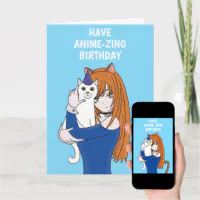 Anime Futuristic CatGirl gifts for manga lovers | Greeting Card