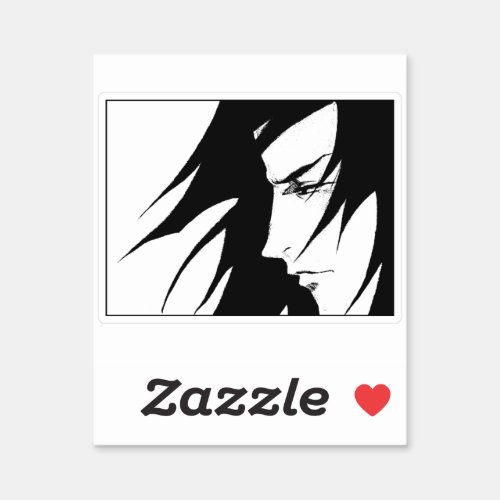 Anime Manga Character Black And White Sticker