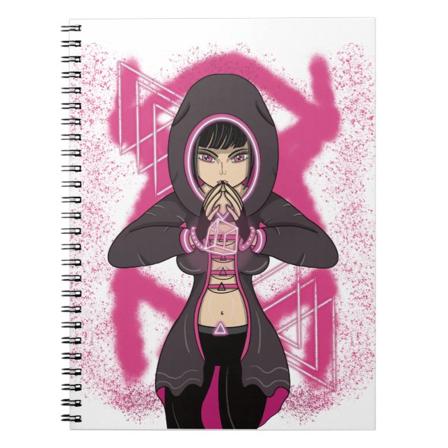 Anime Manga Computer Futuristic Hacker Cyberpunk Notebook (Front)
