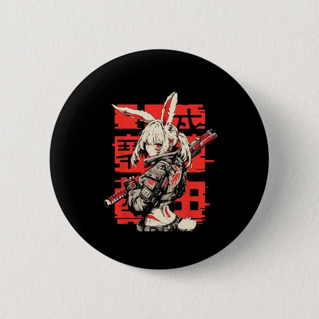 Anime Manga Cyberpunk Aesthetic Techwear Harajuku  Button (Front)