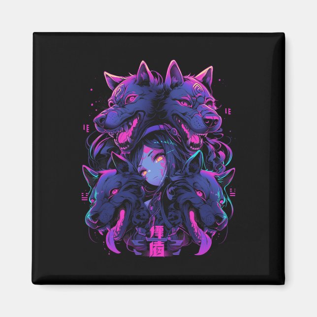 Anime Manga Cyberpunk Aesthetic Techwear Harajuku  Magnet (Front)