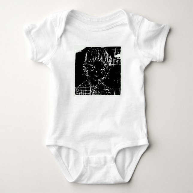 anime manga everyday black project baby bodysuit (Front)