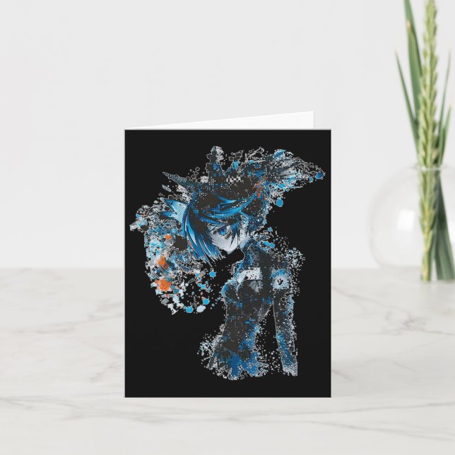 Anime Manga Graphic Blue-eyes Illustration Anime  Card (Front)