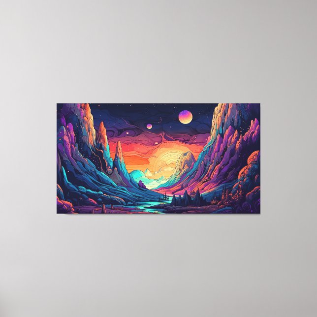 Anime manga line art canvas print (Front)