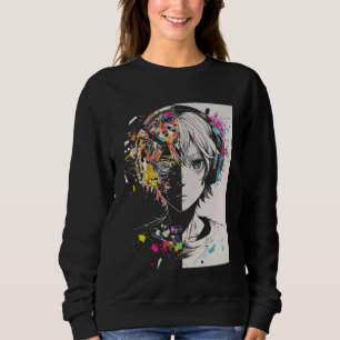 Anime Manga Motif Headphone Artwork Anime Sweatshirt