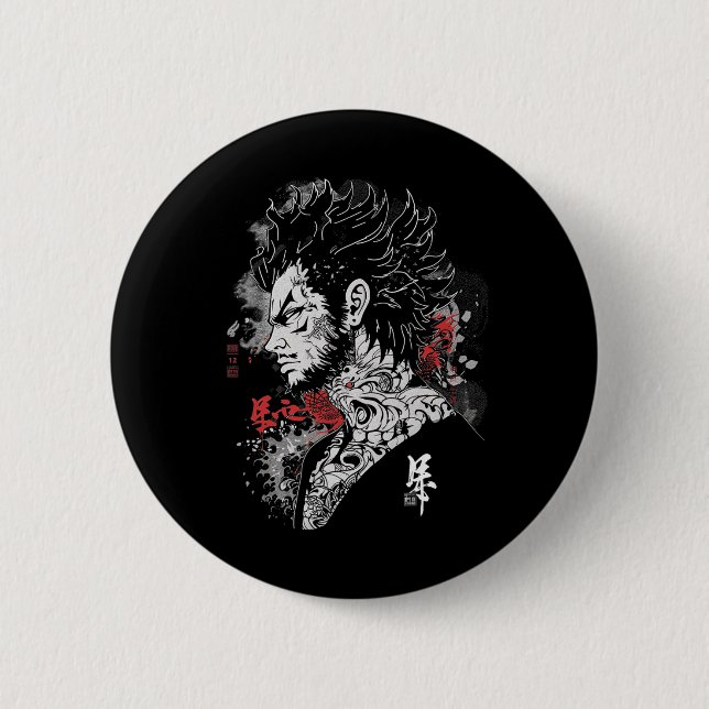 Anime Manga Motif Illustration Anime  Button (Front)